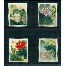 CHINA FLORES SERIE COMPLETA NUEVA CON GOMA SUMAMENTE RARA Y DE MUY ALTO VALOR INTERNACIONAL